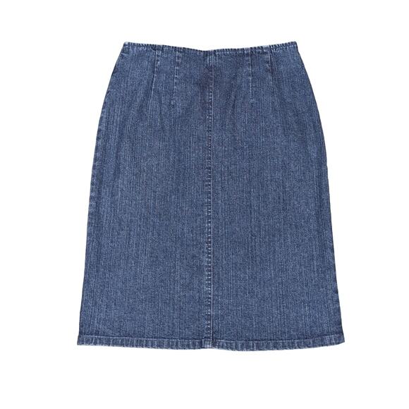Talbots Jean Skirt 2 Petite Medium Wash Denim Pencil Skirt Stretch Preppy Y2K - Picture 4 of 9